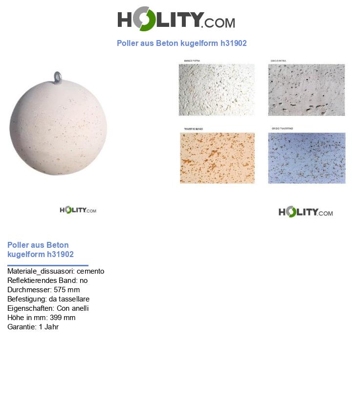 Poller aus Beton kugelform h31902