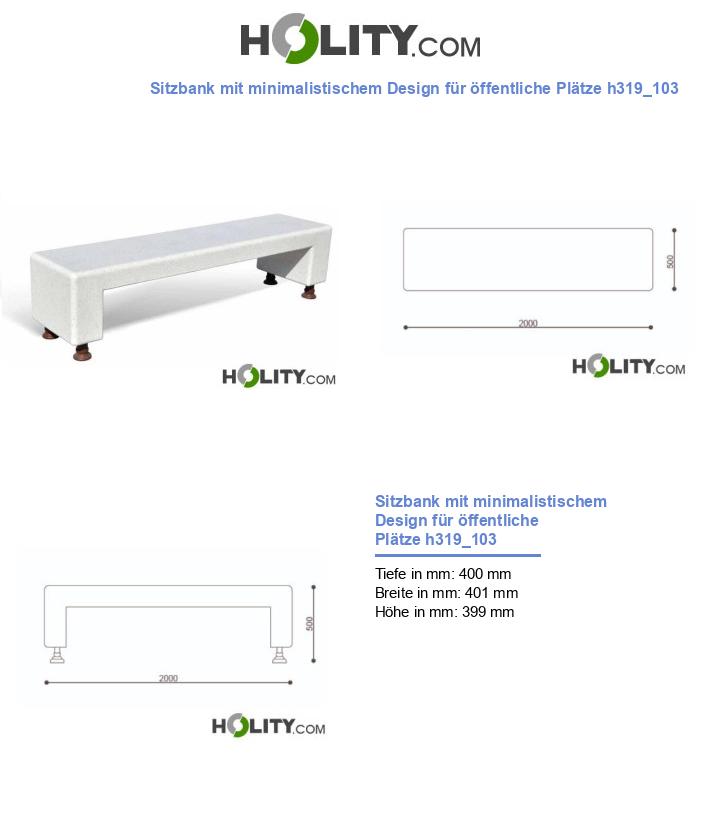 Sitzbank mit minimalistischem Design für öffentliche Plätze h319_103