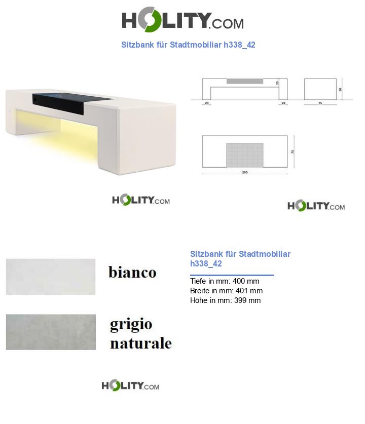 Sitzbank für Stadtmobiliar h338_42