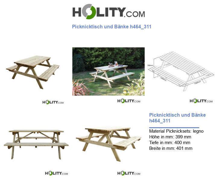 Picknicktisch und Bänke h464_311