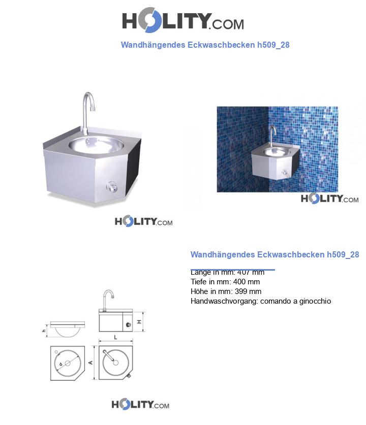 Wandhängendes Eckwaschbecken h509_28