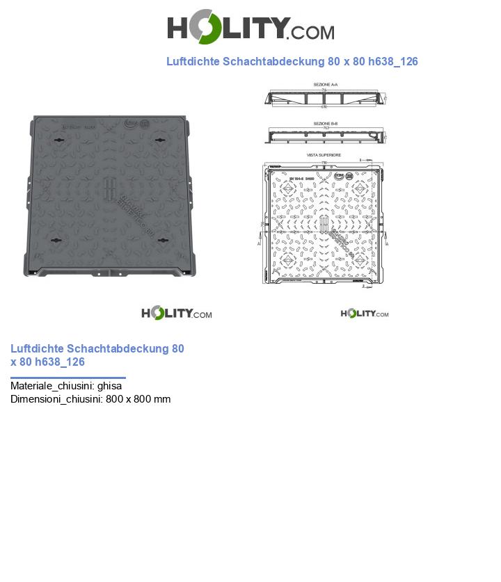 Luftdichte Schachtabdeckung 80 x 80 h638_126