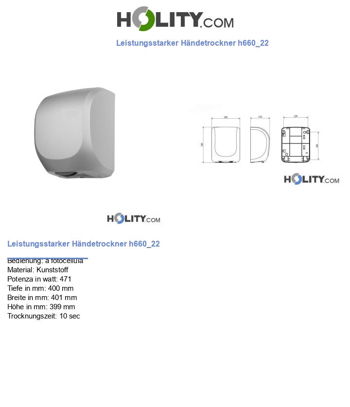 Leistungsstarker Händetrockner h660_22