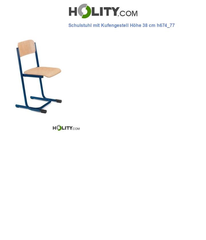 Schulstuhl mit Kufengestell Höhe 38 cm h674_77