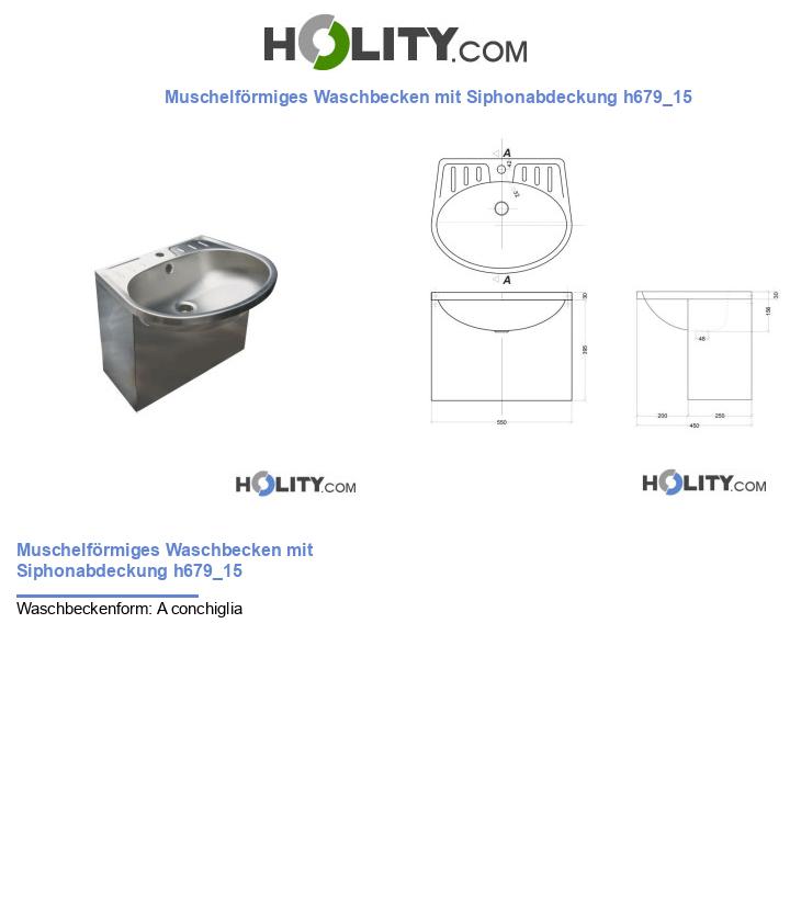 Muschelförmiges Waschbecken mit Siphonabdeckung h679_15