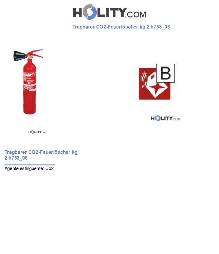 Tragbarer CO2-Feuerlöscher kg 2 h753_08