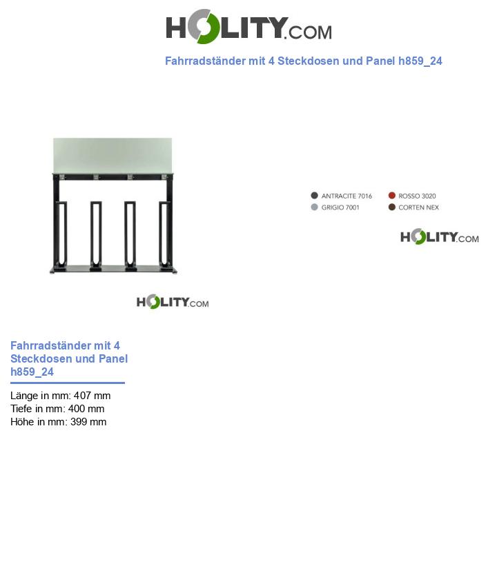 Fahrradständer mit 4 Steckdosen und Panel h859_24