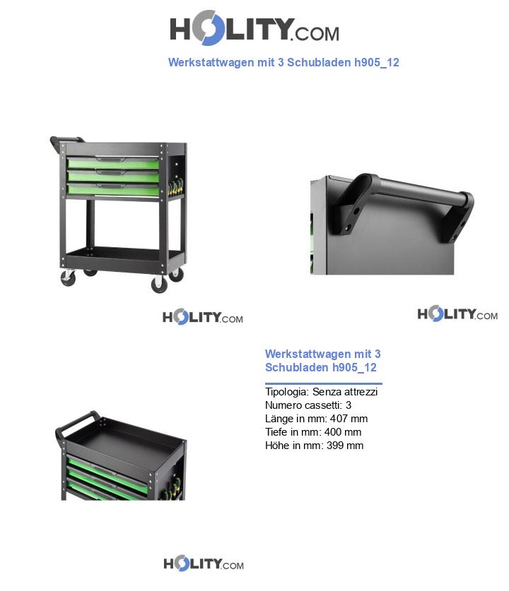 Werkstattwagen mit 3 Schubladen h905_12